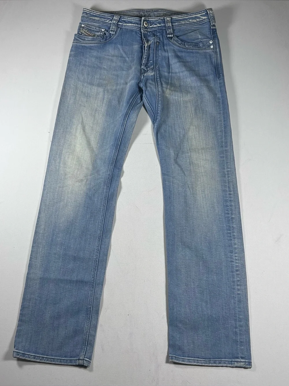 Diesel Timmen Jeans Mens Fits: 34x33 Blue Regular Straight Leg Made Italy 008GI